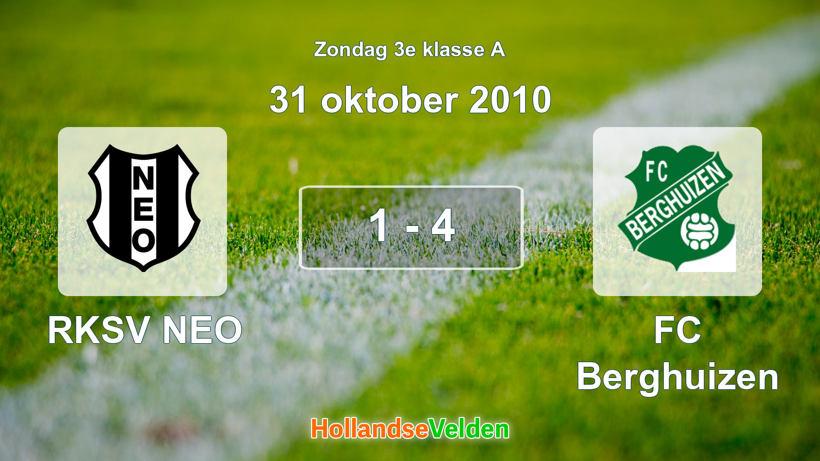 Gespeelde wedstrijd: RKSV NEO - FC Berghuizen 1 - 4 (31 oktober 2010)