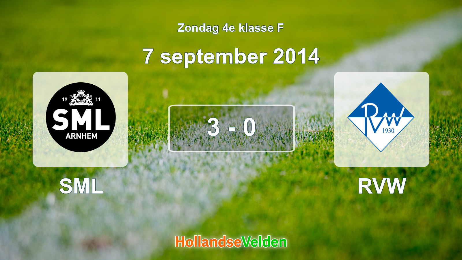 Gespeelde wedstrijd: SML - RVW 3 - 0 (7 september 2014)