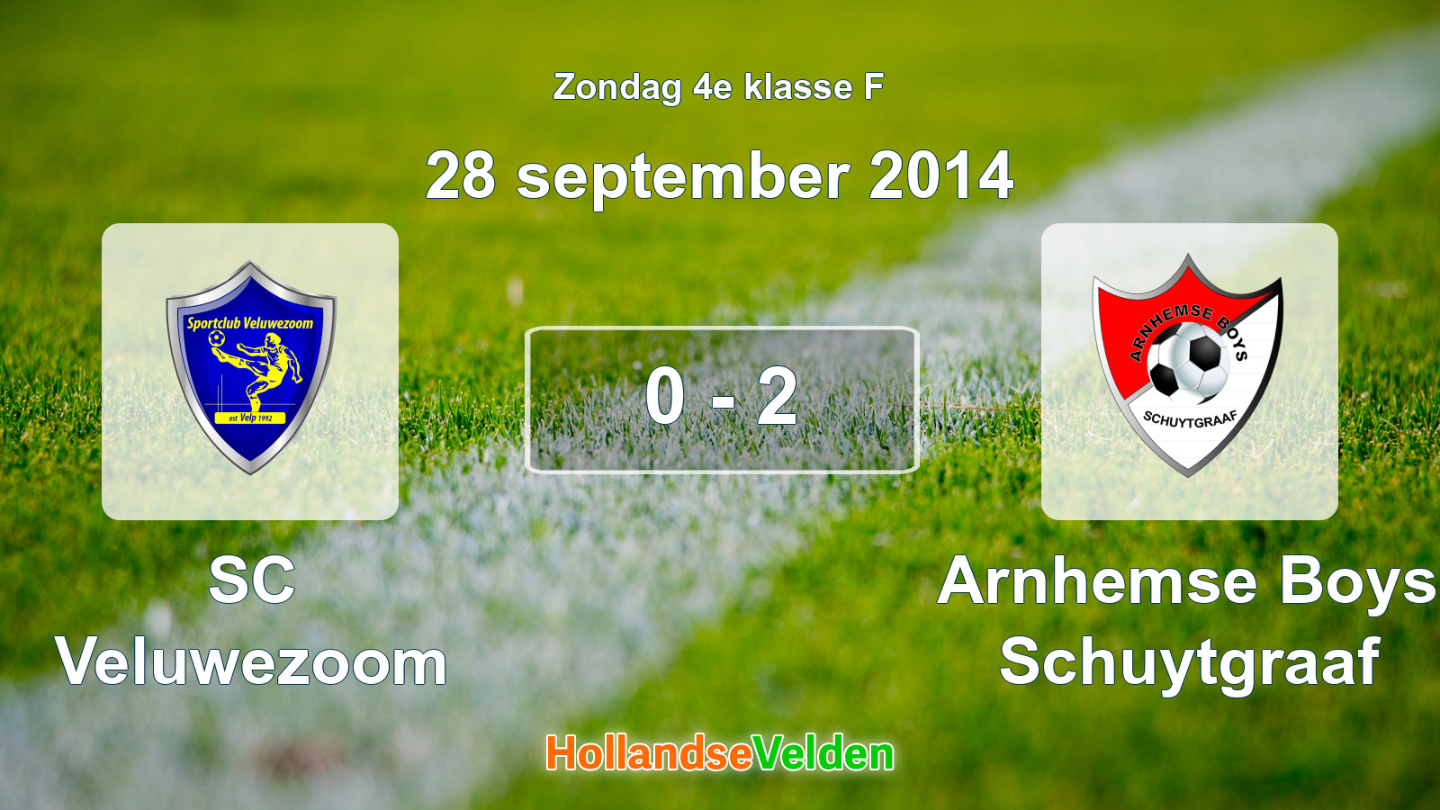 Gespeelde wedstrijd: SC Veluwezoom - Arnhemse Boys Schuytgraaf 0 - 2 (28 september 2014)