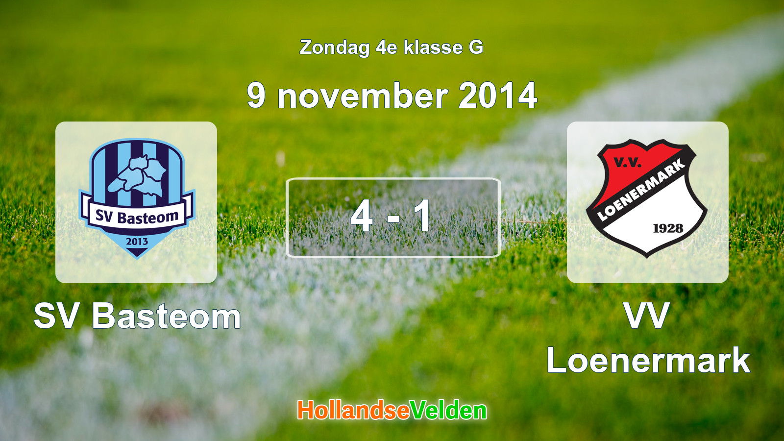 Gespeelde wedstrijd: SV Basteom - VV Loenermark 4 - 1 (9 november 2014)