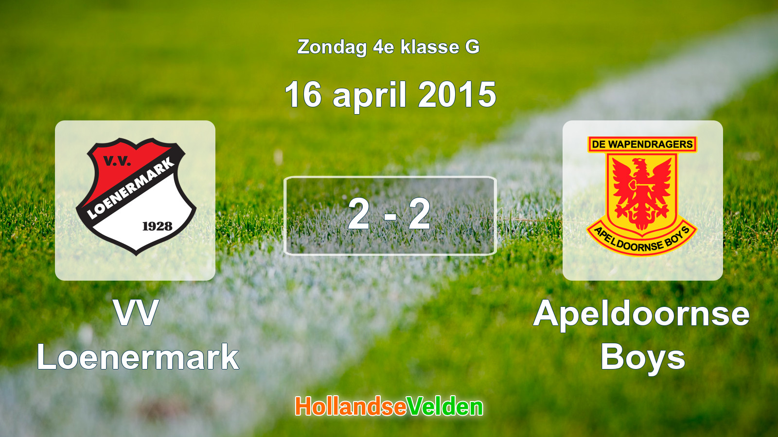 Gespeelde wedstrijd: VV Loenermark - Apeldoornse Boys 2 - 2 (16 april 2015)