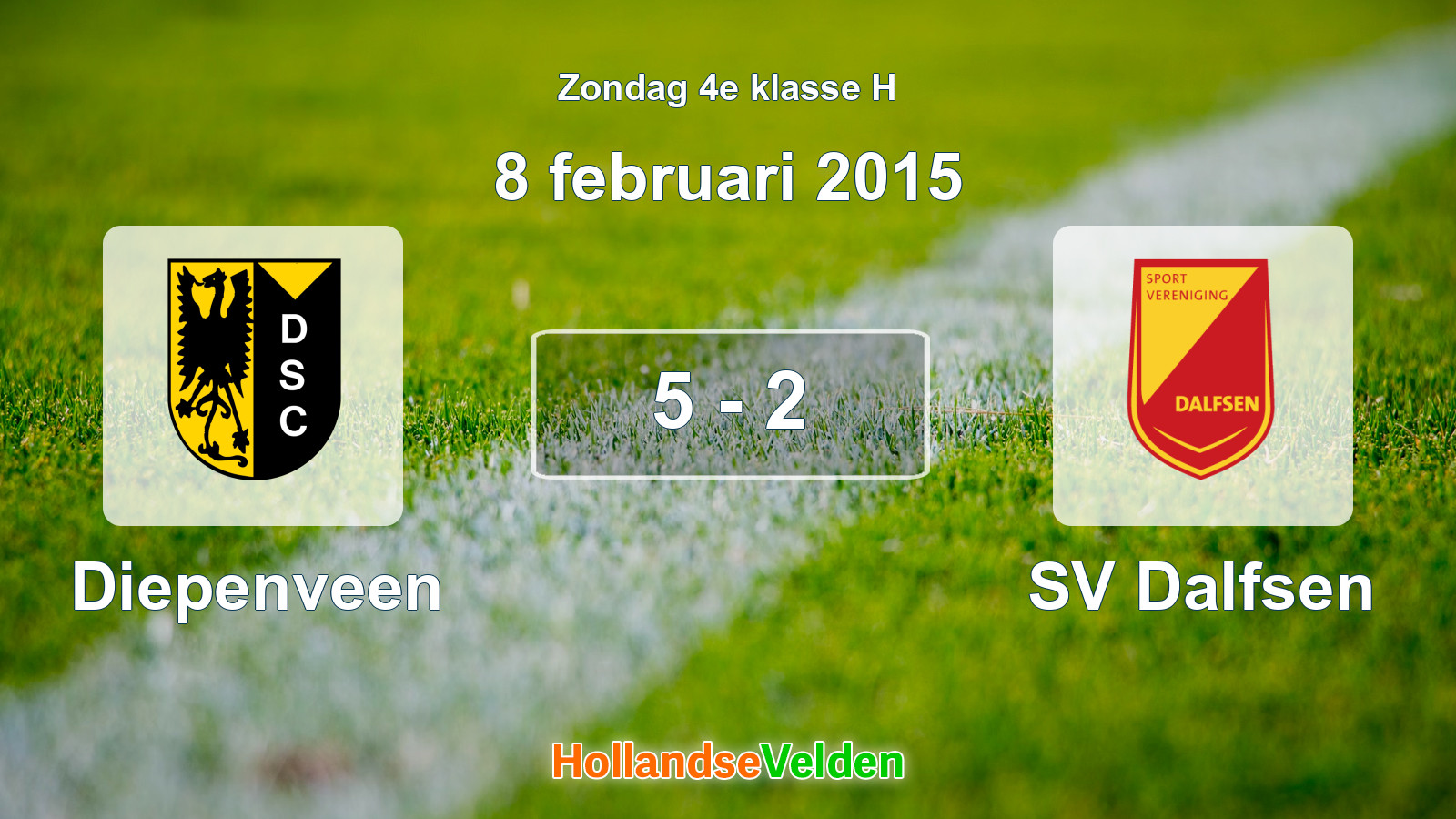 Gespeelde wedstrijd: Diepenveen - SV Dalfsen 5 - 2 (8 februari 2015)