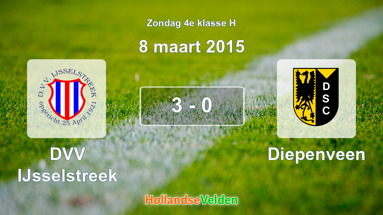 Gespeelde wedstrijd: DVV IJsselstreek - Diepenveen 3 - 0 (8 maart 2015)