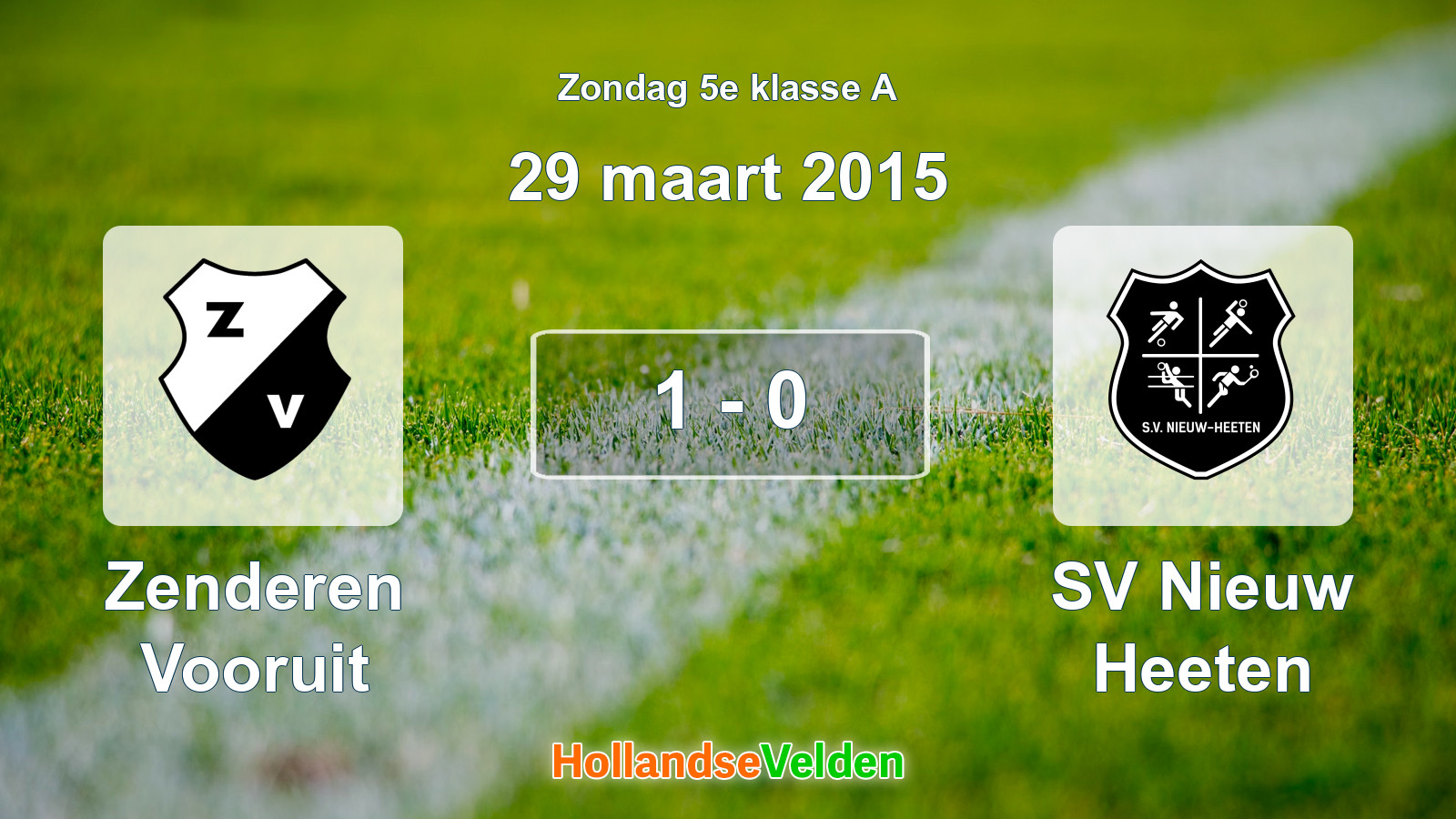 Gespeelde wedstrijd: Zenderen Vooruit - SV Nieuw Heeten 1 - 0 (29 maart 2015)