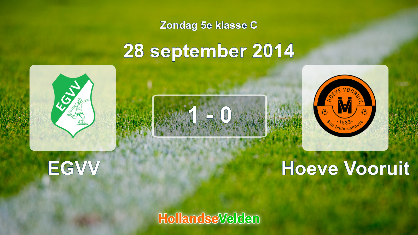 Gespeelde wedstrijd: EGVV - Hoeve Vooruit 1 - 0 (28 september 2014)