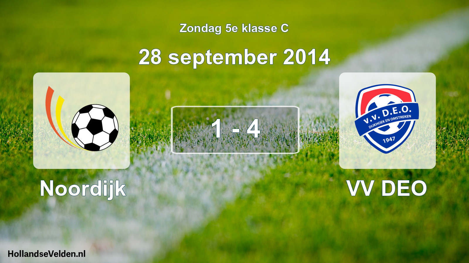 Gespeelde wedstrijd: Noordijk - VV DEO 1 - 4 (28 september 2014)
