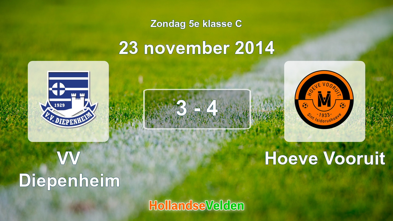 Gespeelde wedstrijd: VV Diepenheim - Hoeve Vooruit 3 - 4 (23 november 2014)