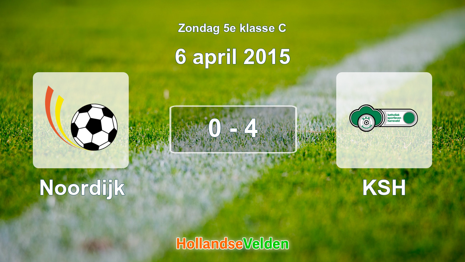 Gespeelde wedstrijd: Noordijk - KSH 0 - 4 (6 april 2015)