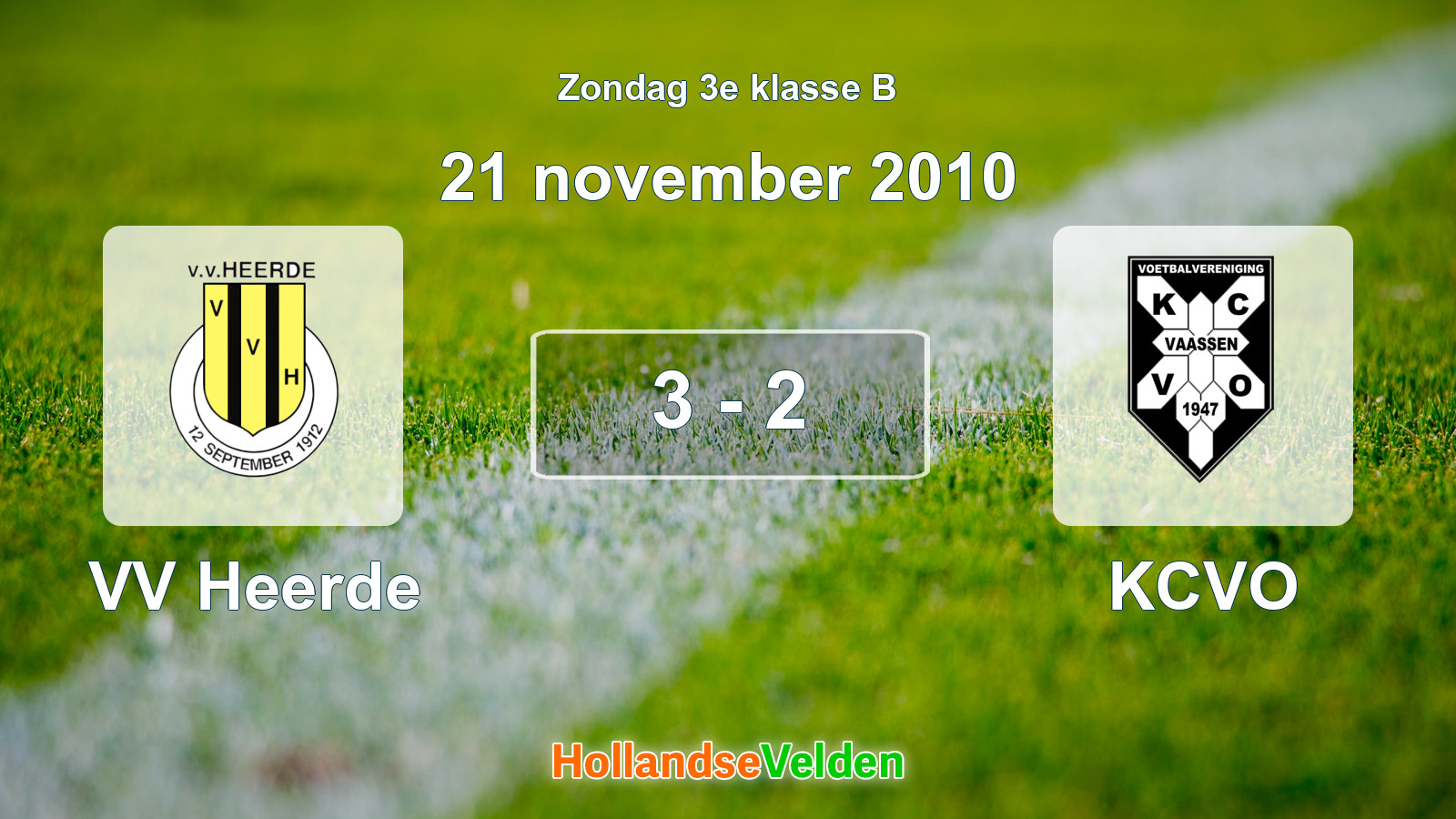 Gespeelde wedstrijd: VV Heerde - KCVO 3 - 2 (21 november 2010)