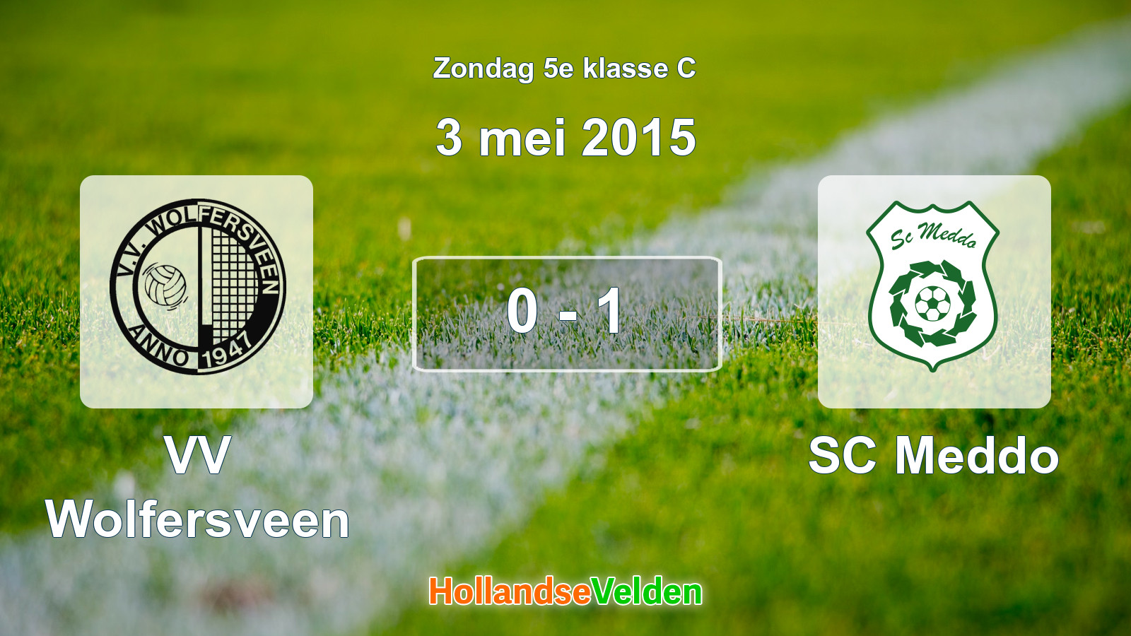 Gespeelde wedstrijd: VV Wolfersveen - SC Meddo 0 - 1 (3 mei 2015)