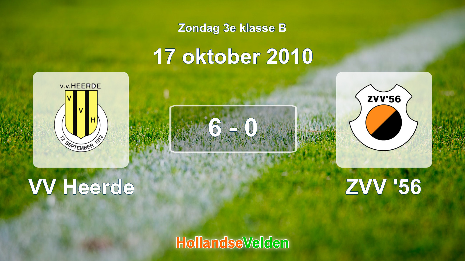 Gespeelde wedstrijd: VV Heerde - ZVV '56 6 - 0 (17 oktober 2010)