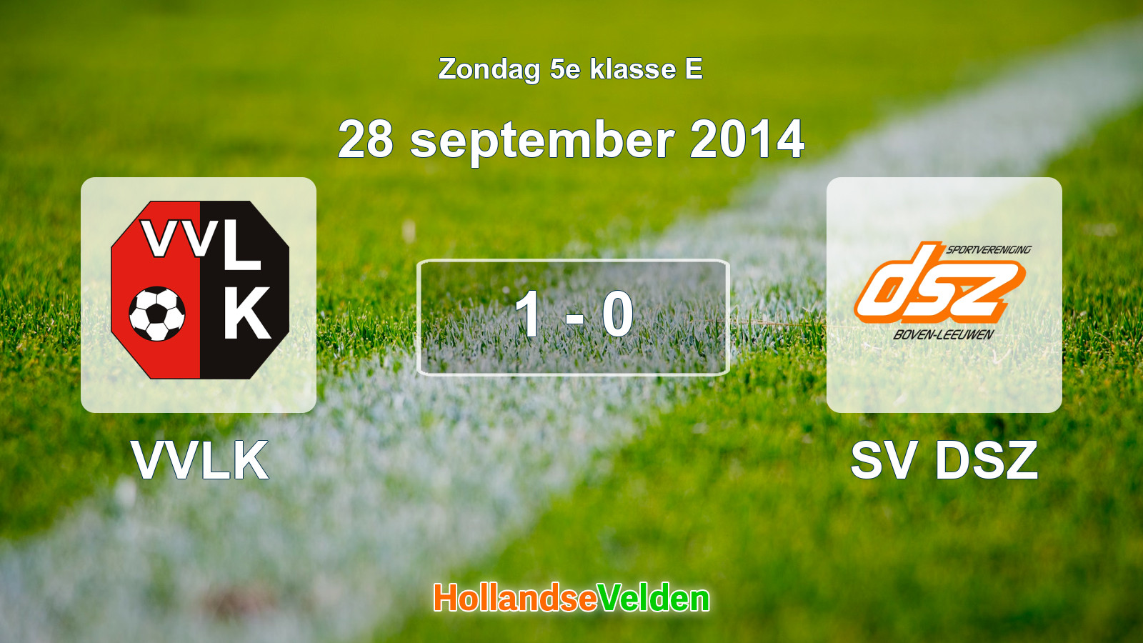 Gespeelde wedstrijd: VVLK - SV DSZ 1 - 0 (28 september 2014)