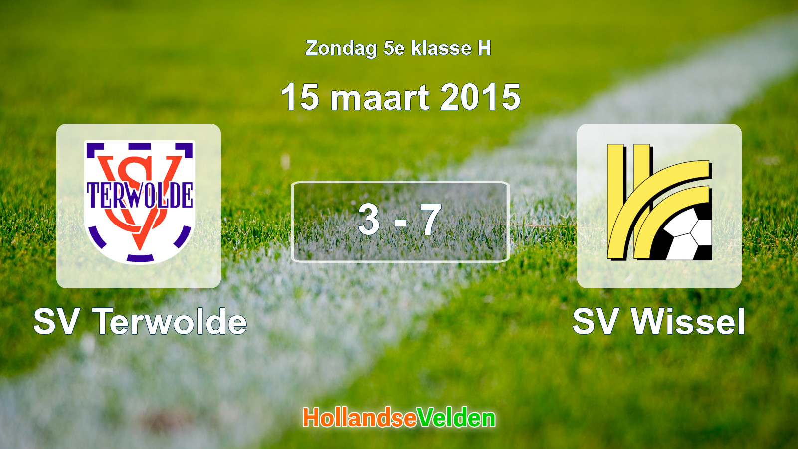 Gespeelde wedstrijd: SV Terwolde - SV Wissel 3 - 7 (15 maart 2015)