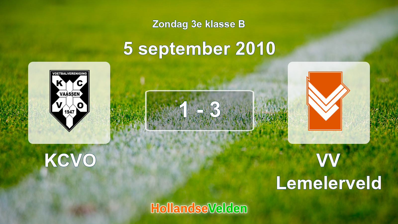 Gespeelde wedstrijd: KCVO - VV Lemelerveld 1 - 3 (5 september 2010)