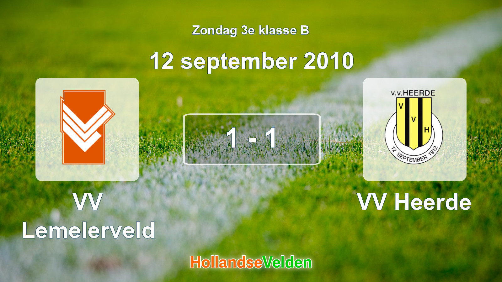 Gespeelde wedstrijd: VV Lemelerveld - VV Heerde 1 - 1 (12 september 2010)