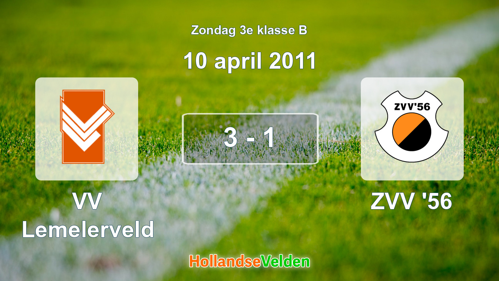 Gespeelde wedstrijd: VV Lemelerveld - ZVV '56 3 - 1 (10 april 2011)