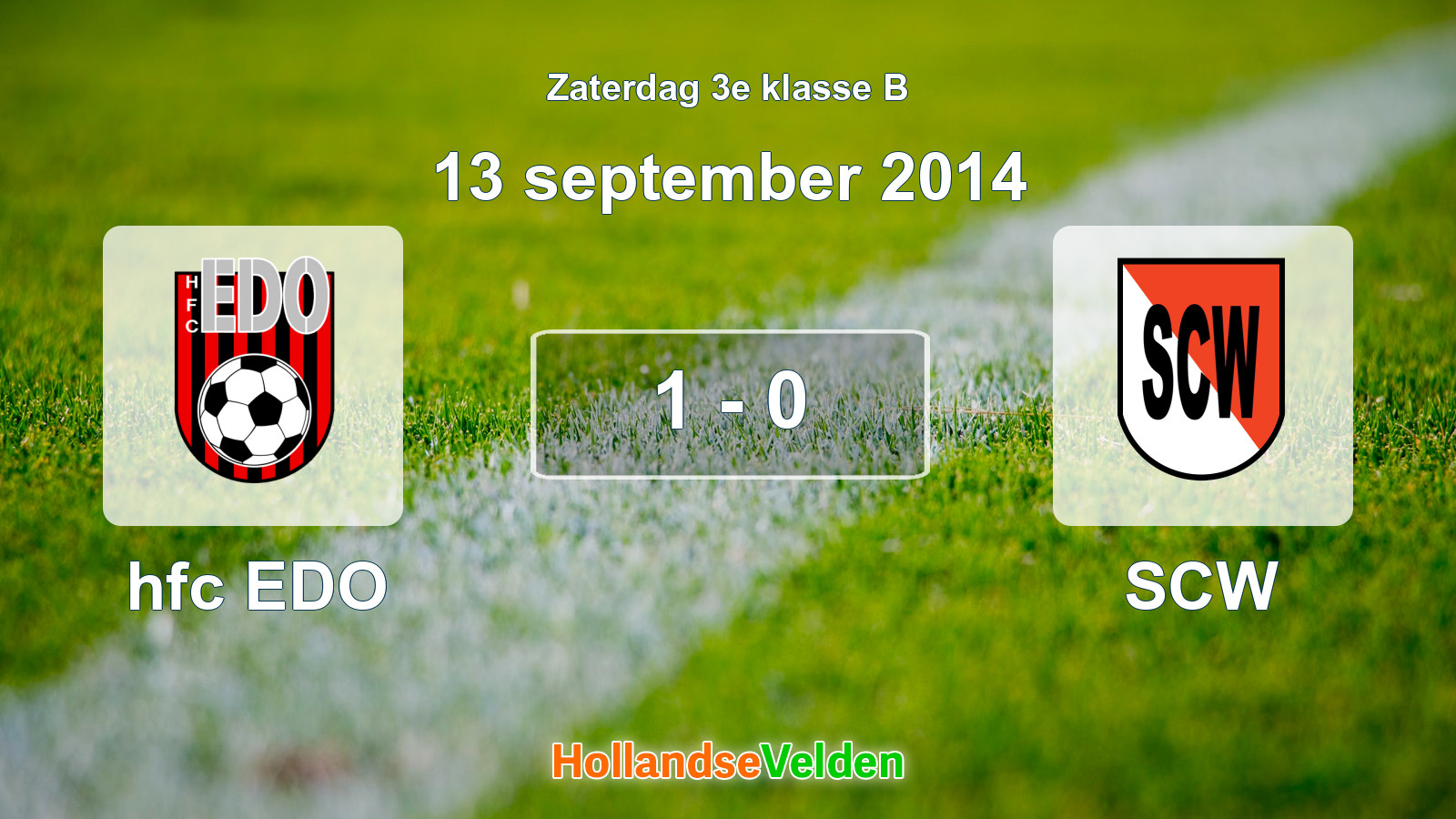 Gespeelde wedstrijd: hfc EDO - SCW 1 - 0 (13 september 2014)