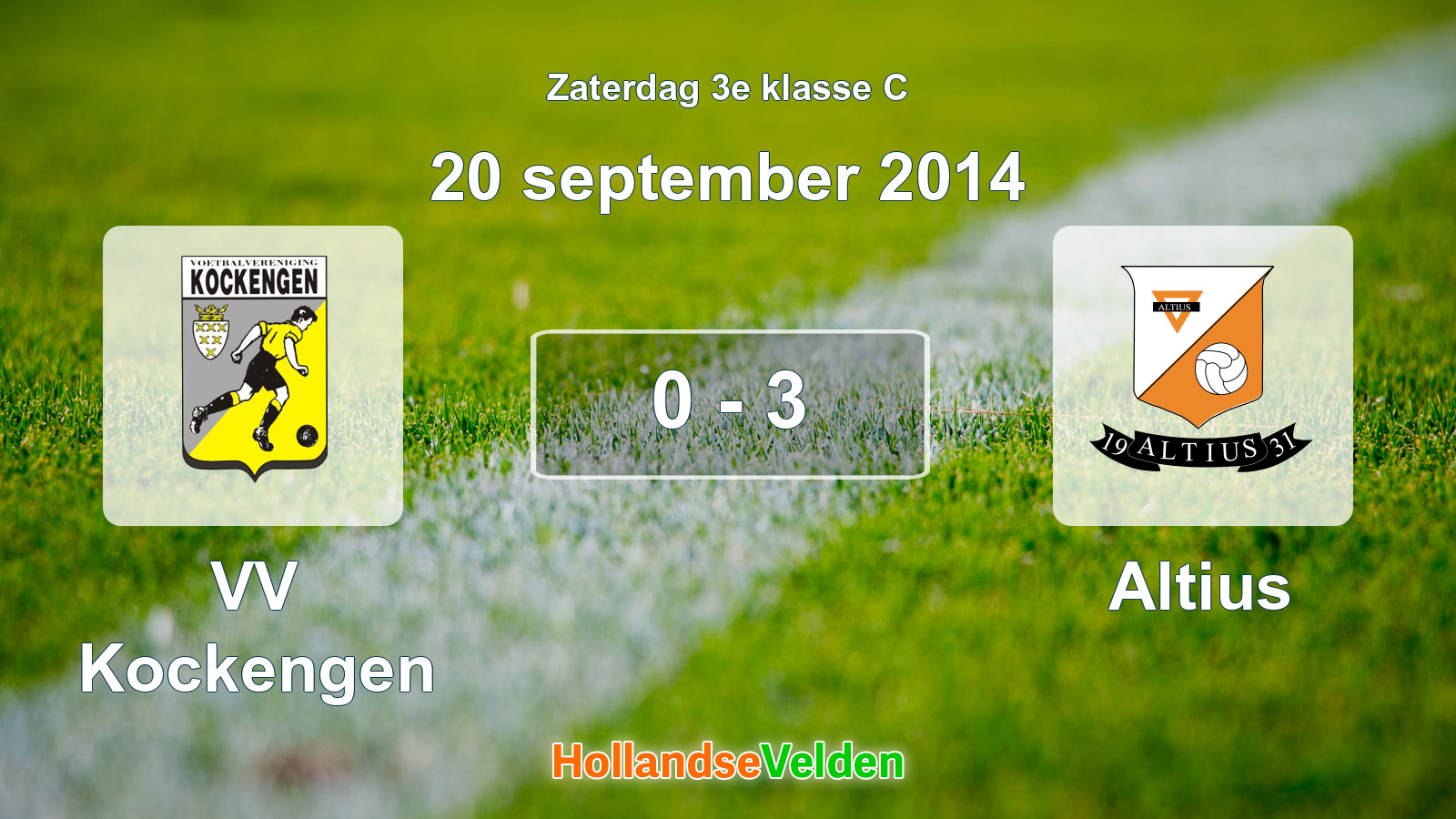Gespeelde wedstrijd: VV Kockengen - Altius 0 - 3 (20 september 2014)