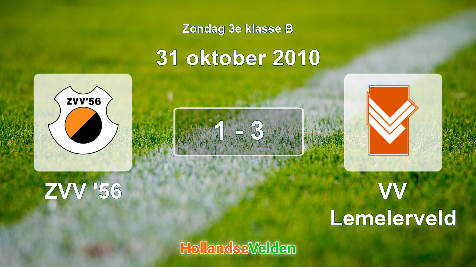 Gespeelde wedstrijd: ZVV '56 - VV Lemelerveld 1 - 3 (31 oktober 2010)