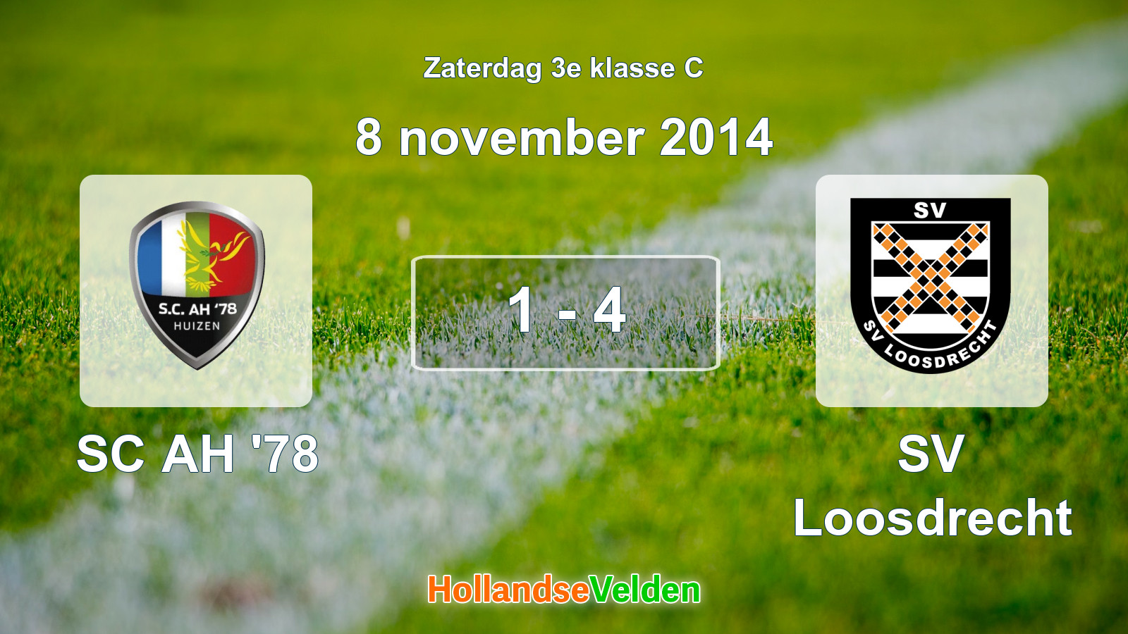 Gespeelde wedstrijd: SC AH '78 - SV Loosdrecht 1 - 4 (8 november 2014)