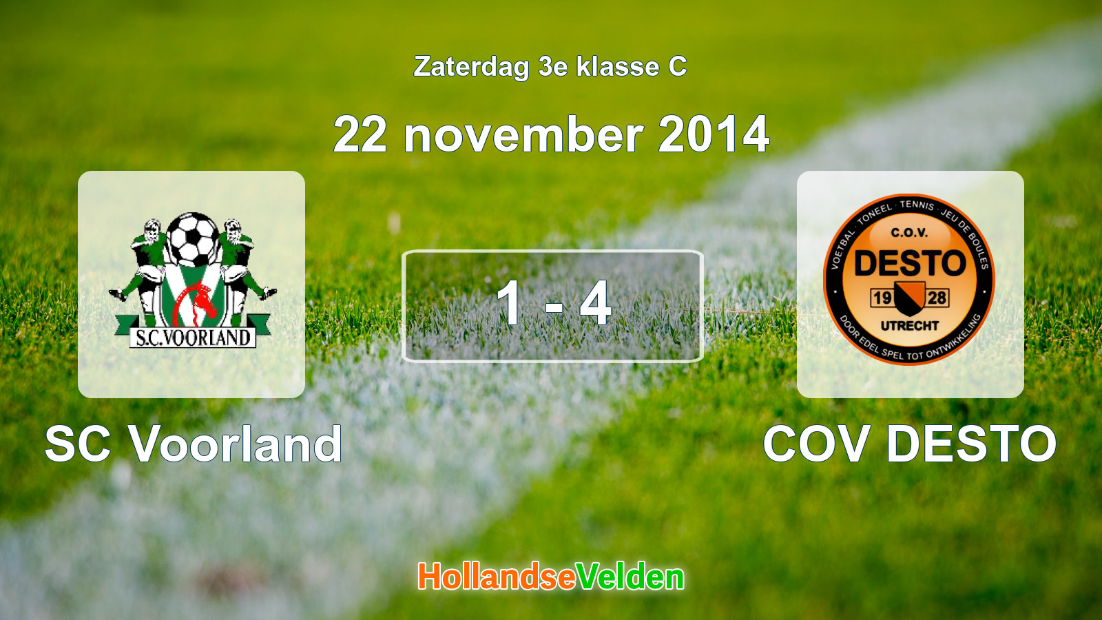 Gespeelde wedstrijd: SC Voorland - COV DESTO 1 - 4 (22 november 2014)
