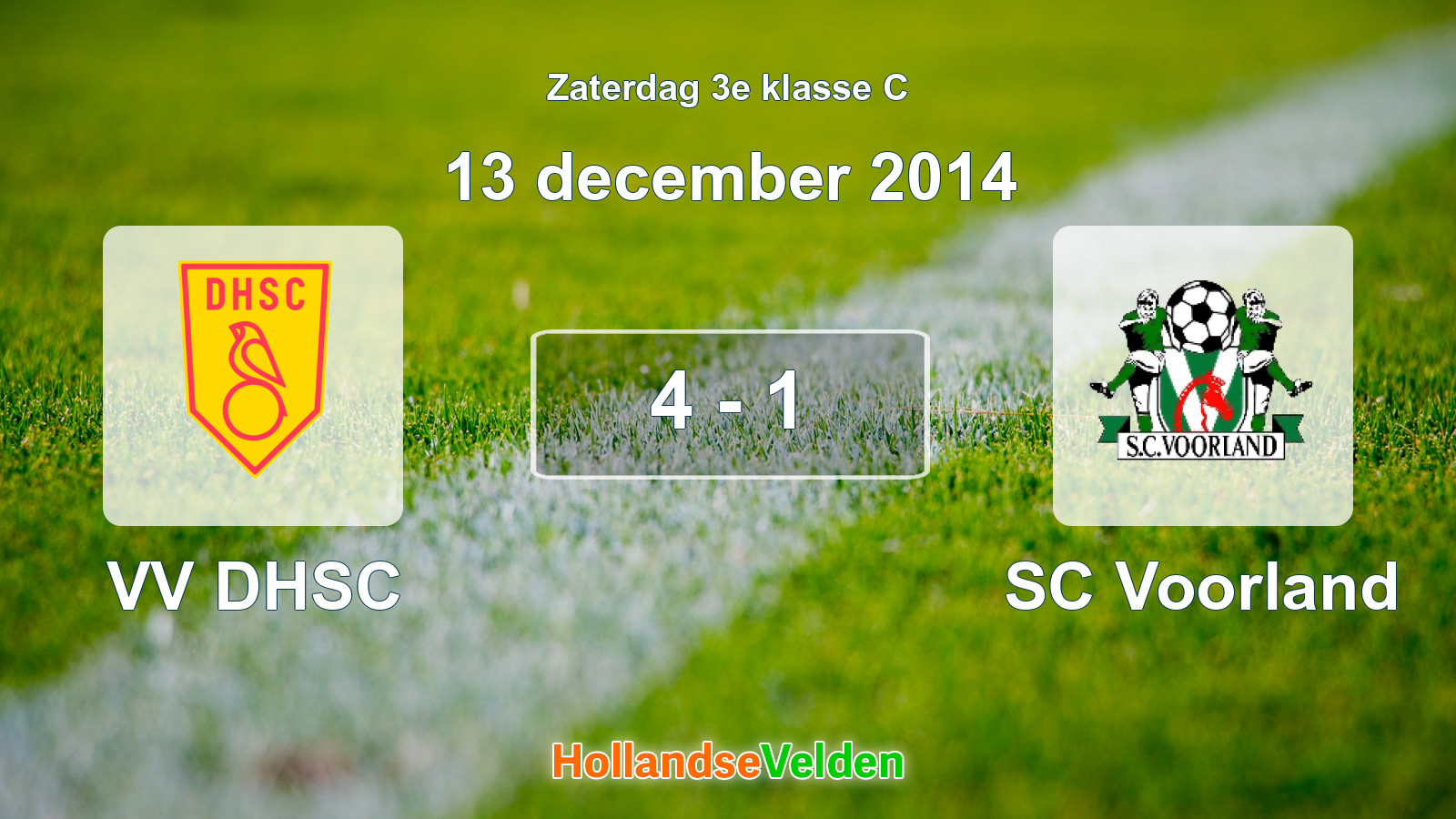 Gespeelde wedstrijd: VV DHSC - SC Voorland 4 - 1 (13 december 2014)