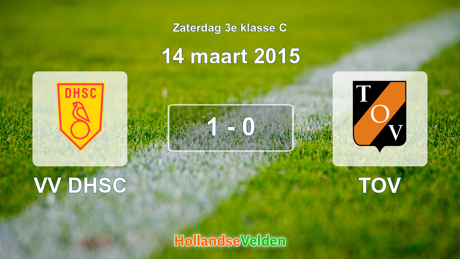 Gespeelde wedstrijd: VV DHSC - TOV 1 - 0 (14 maart 2015)
