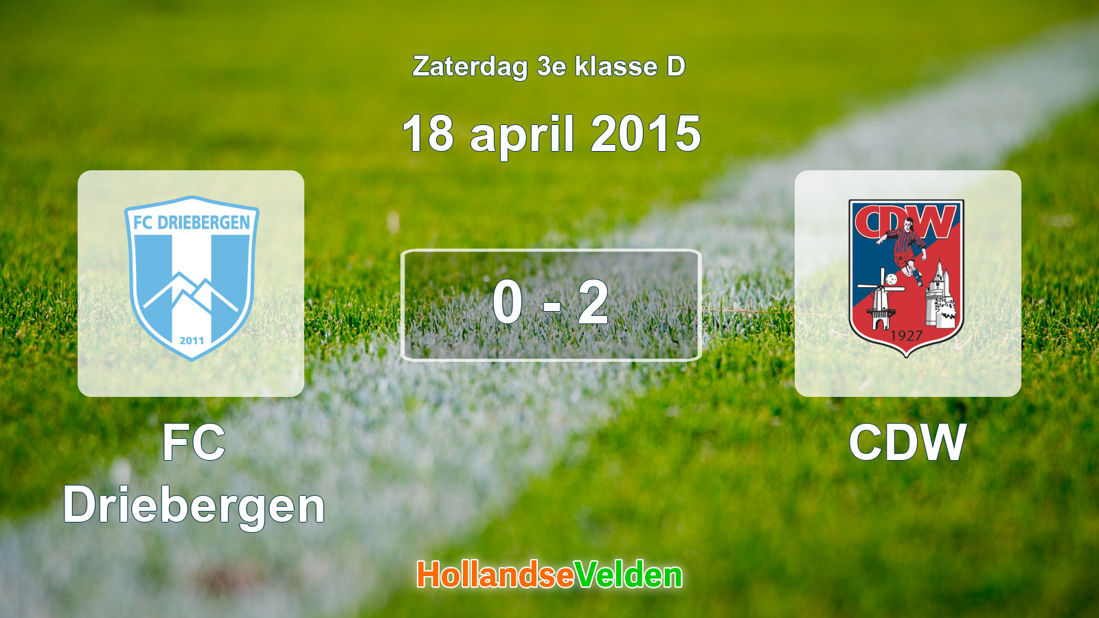 Gespeelde wedstrijd: FC Driebergen - CDW 0 - 2 (18 april 2015)
