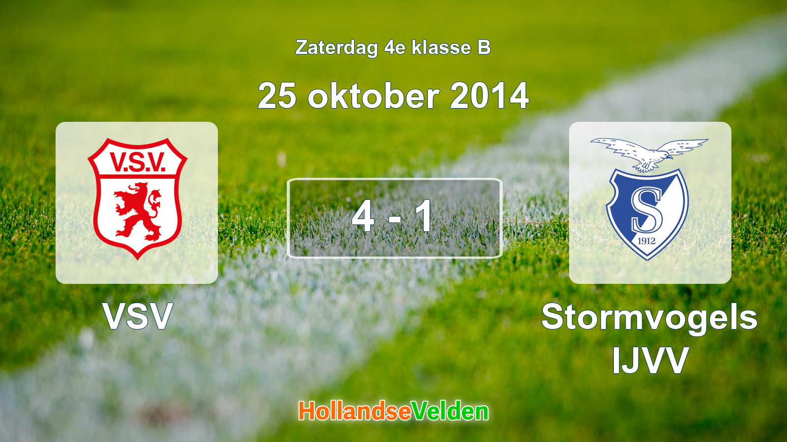 Gespeelde wedstrijd: VSV - Stormvogels IJVV 4 - 1 (25 oktober 2014)