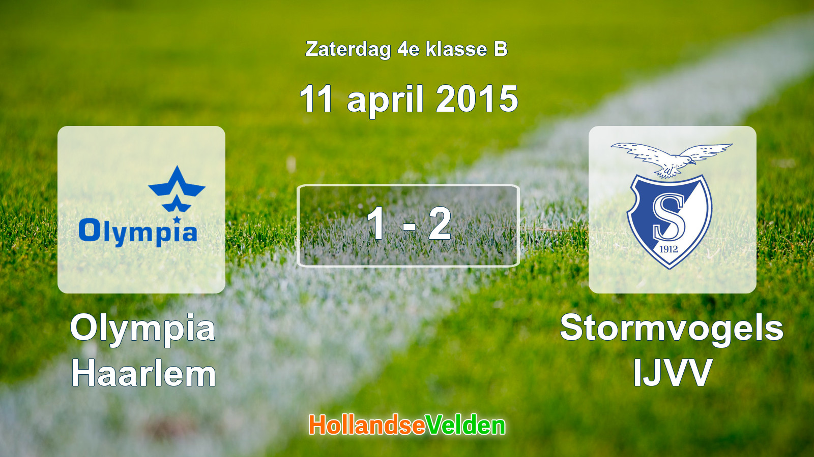 Gespeelde wedstrijd: Olympia Haarlem - Stormvogels IJVV 1 - 2 (11 april 2015)