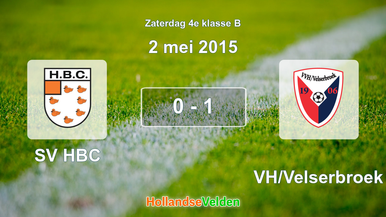 Gespeelde wedstrijd: SV HBC - VVH/Velserbroek 0 - 1 (2 mei 2015)