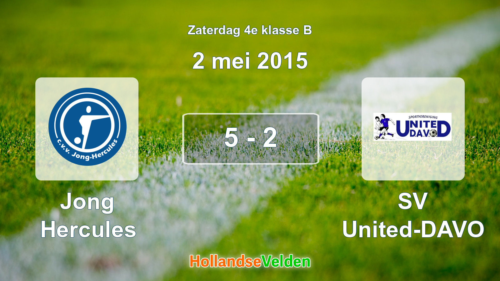 Gespeelde wedstrijd: Jong Hercules - SV United-DAVO 5 - 2 (2 mei 2015)