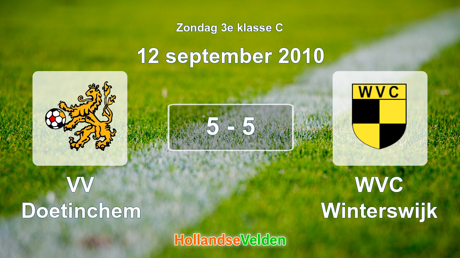 Gespeelde wedstrijd: VV Doetinchem - WVC Winterswijk 5 - 5 (12 september 2010)