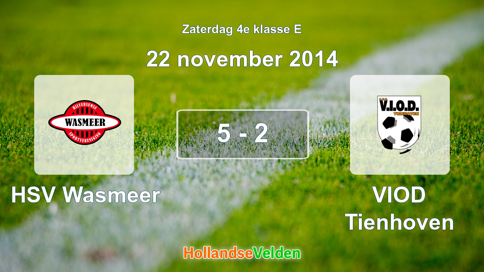 Gespeelde wedstrijd: HSV Wasmeer - VIOD Tienhoven 5 - 2 (22 november 2014)