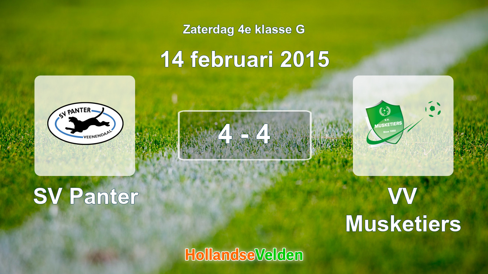 Gespeelde wedstrijd: SV Panter - VV Musketiers 4 - 4 (14 februari 2015)