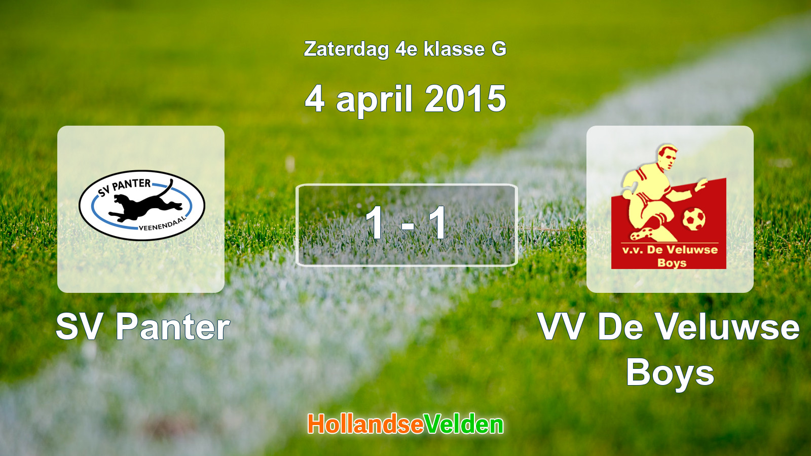 Gespeelde wedstrijd: SV Panter - VV De Veluwse Boys 1 - 1 (4 april 2015)