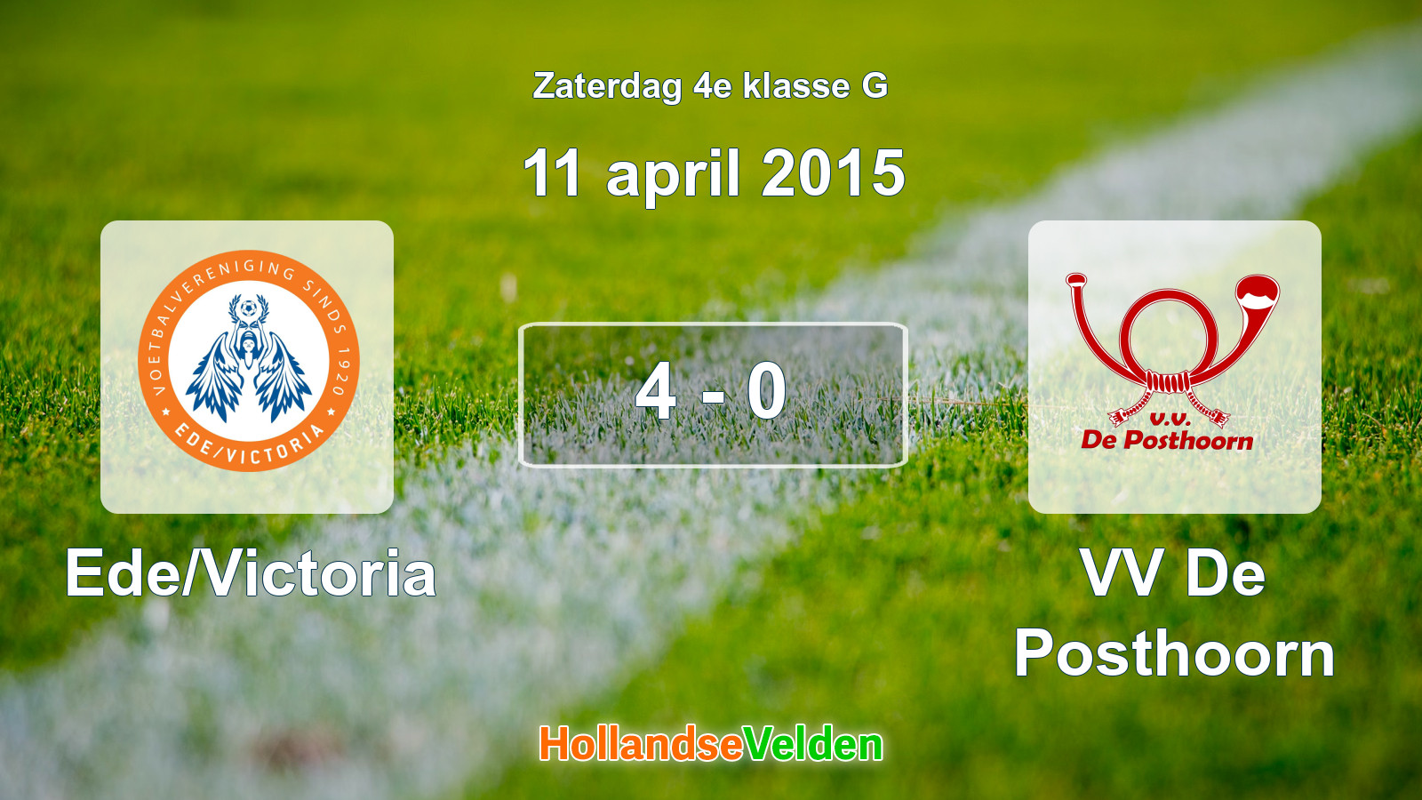 Gespeelde wedstrijd: Ede/Victoria - VV De Posthoorn 4 - 0 (11 april 2015)