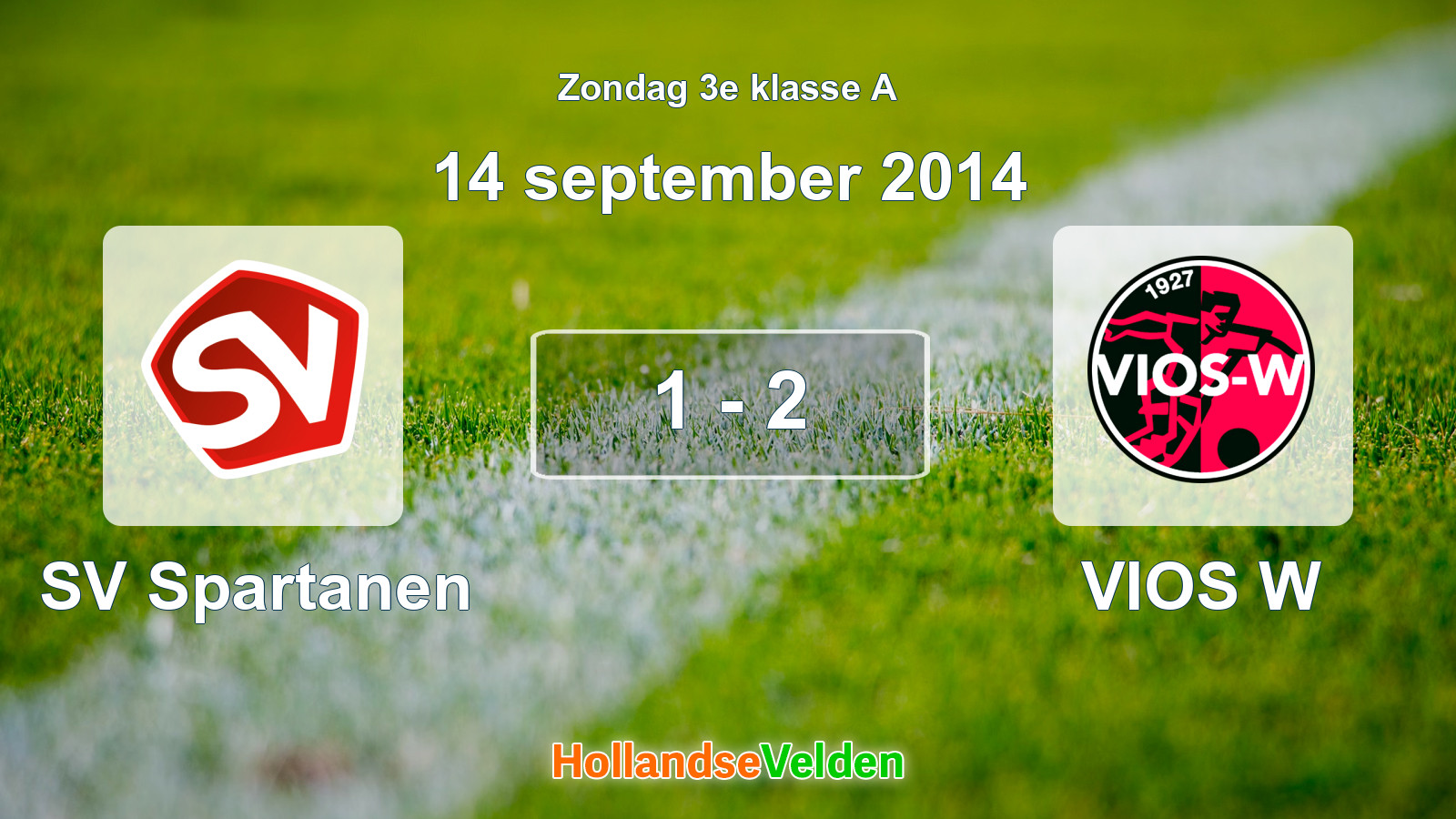 Gespeelde wedstrijd: SV Spartanen - VIOS W 1 - 2 (14 september 2014)