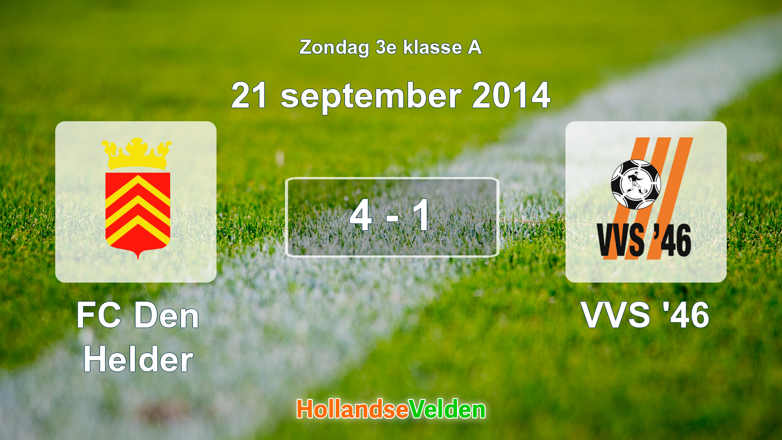 Gespeelde wedstrijd: FC Den Helder - VVS '46 4 - 1 (21 september 2014)