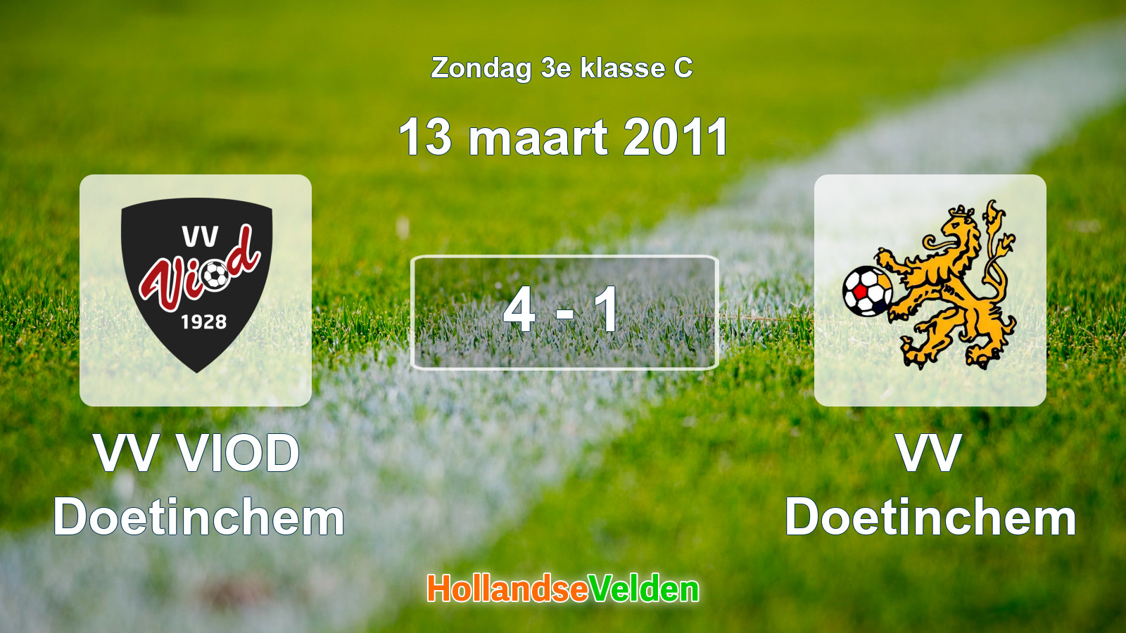 Gespeelde wedstrijd: VV VIOD Doetinchem - VV Doetinchem 4 - 1 (13 maart 2011)