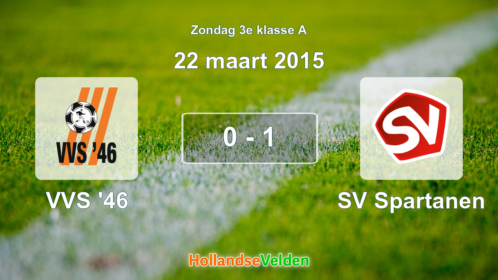 Gespeelde wedstrijd: VVS '46 - SV Spartanen 0 - 1 (22 maart 2015)