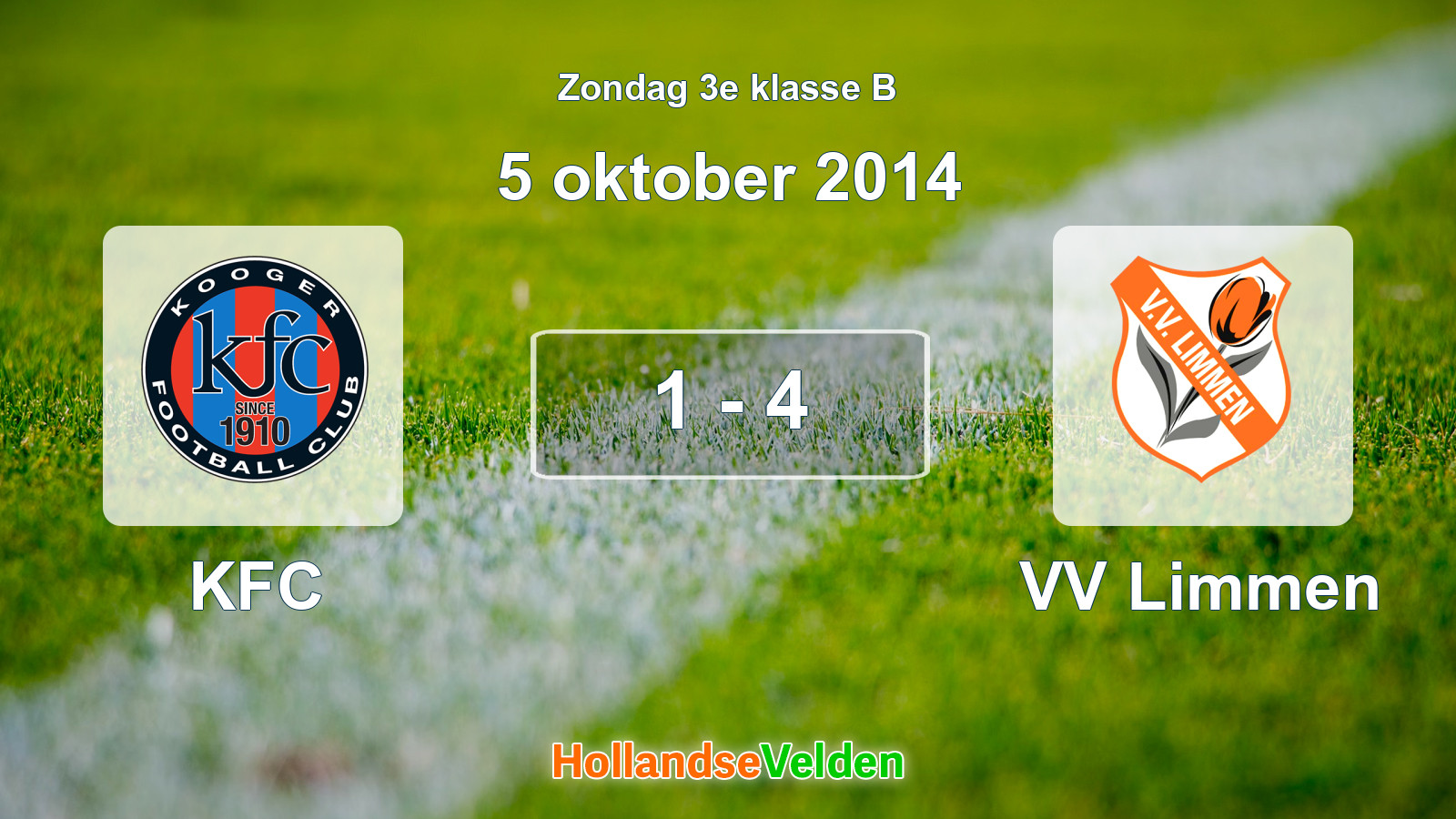 Gespeelde wedstrijd: KFC - VV Limmen 1 - 4 (5 oktober 2014)
