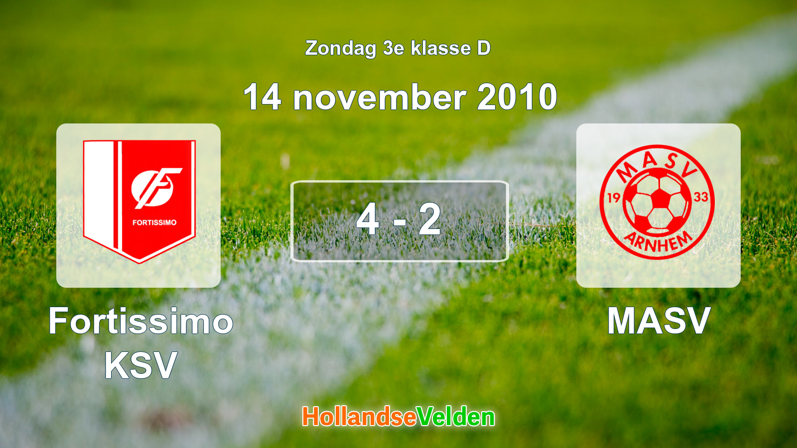 Gespeelde wedstrijd: Fortissimo KSV - MASV 4 - 2 (14 november 2010)