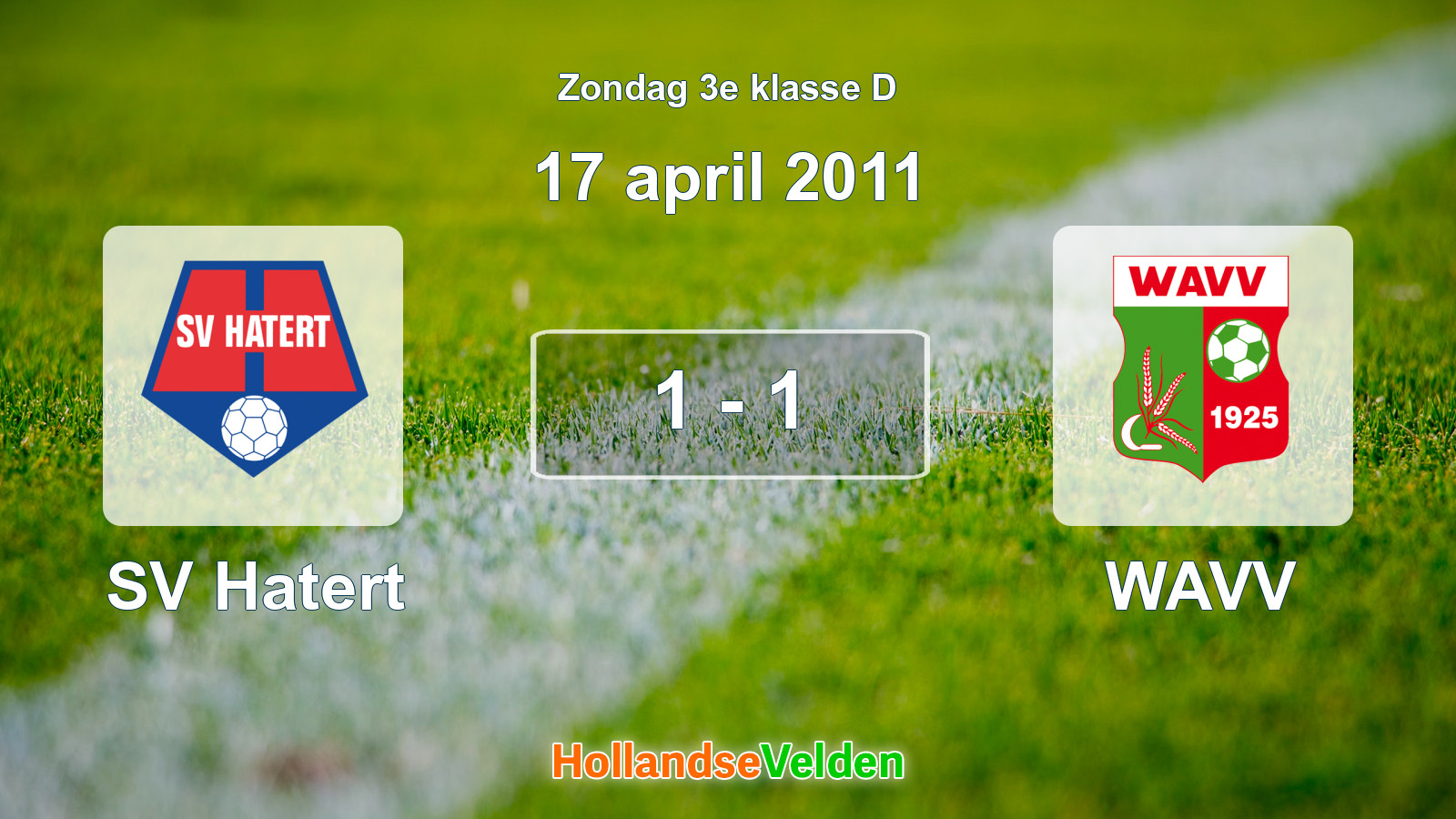 Gespeelde wedstrijd: SV Hatert - WAVV 1 - 1 (17 april 2011)