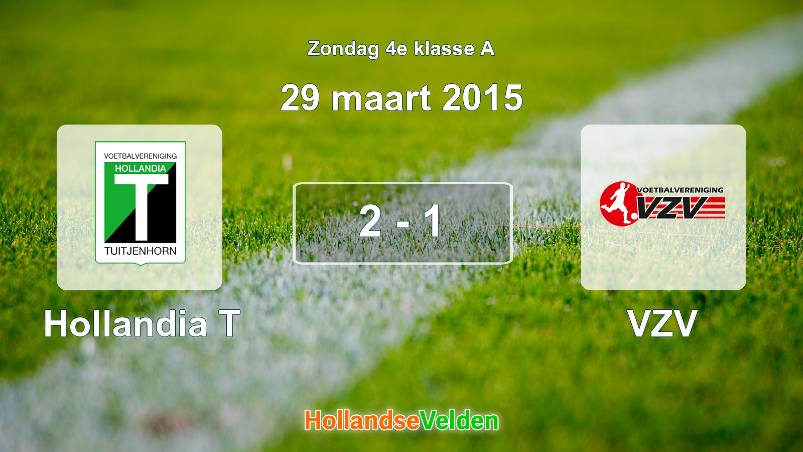 Gespeelde wedstrijd: Hollandia T - VZV 2 - 1 (29 maart 2015)