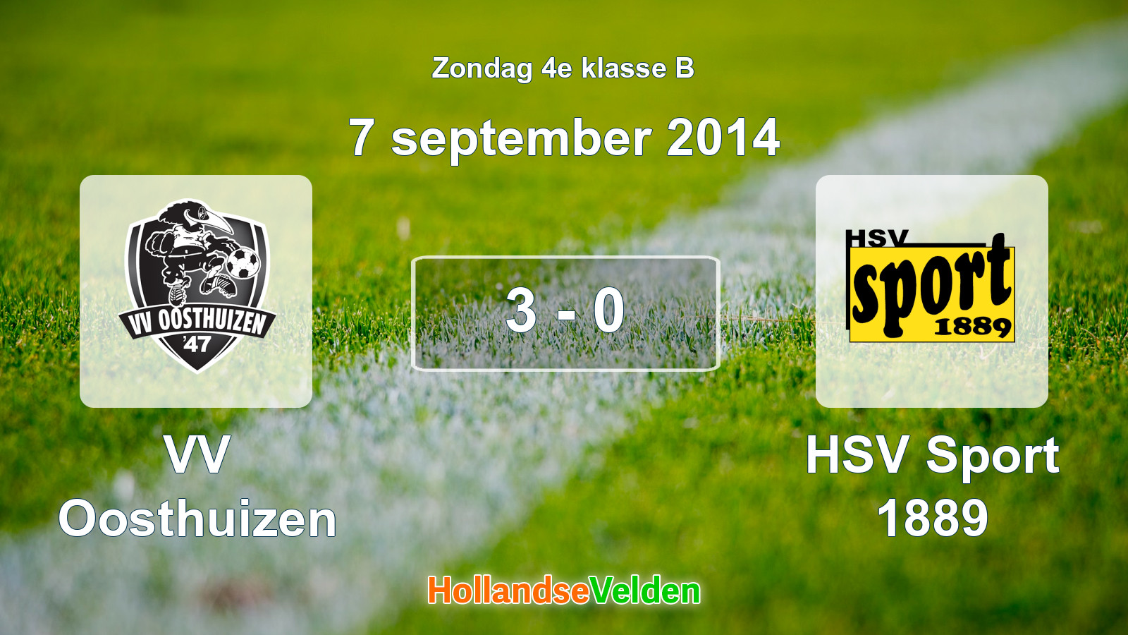Gespeelde wedstrijd: VV Oosthuizen - HSV Sport 1889 3 - 0 (7 september 2014)