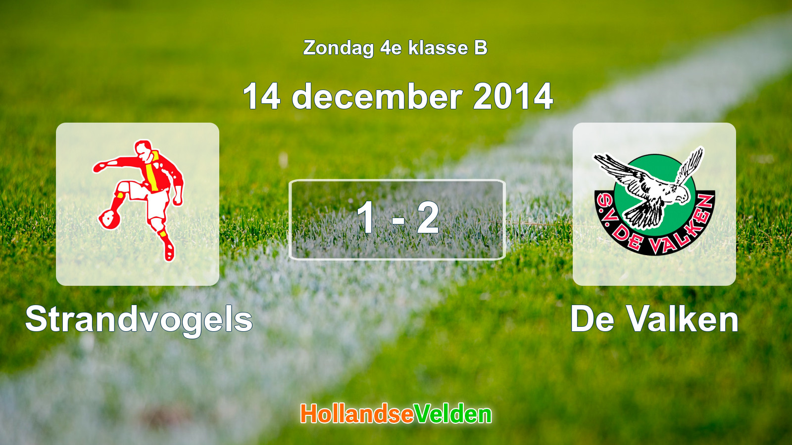 Gespeelde wedstrijd: Strandvogels - De Valken 1 - 2 (14 december 2014)