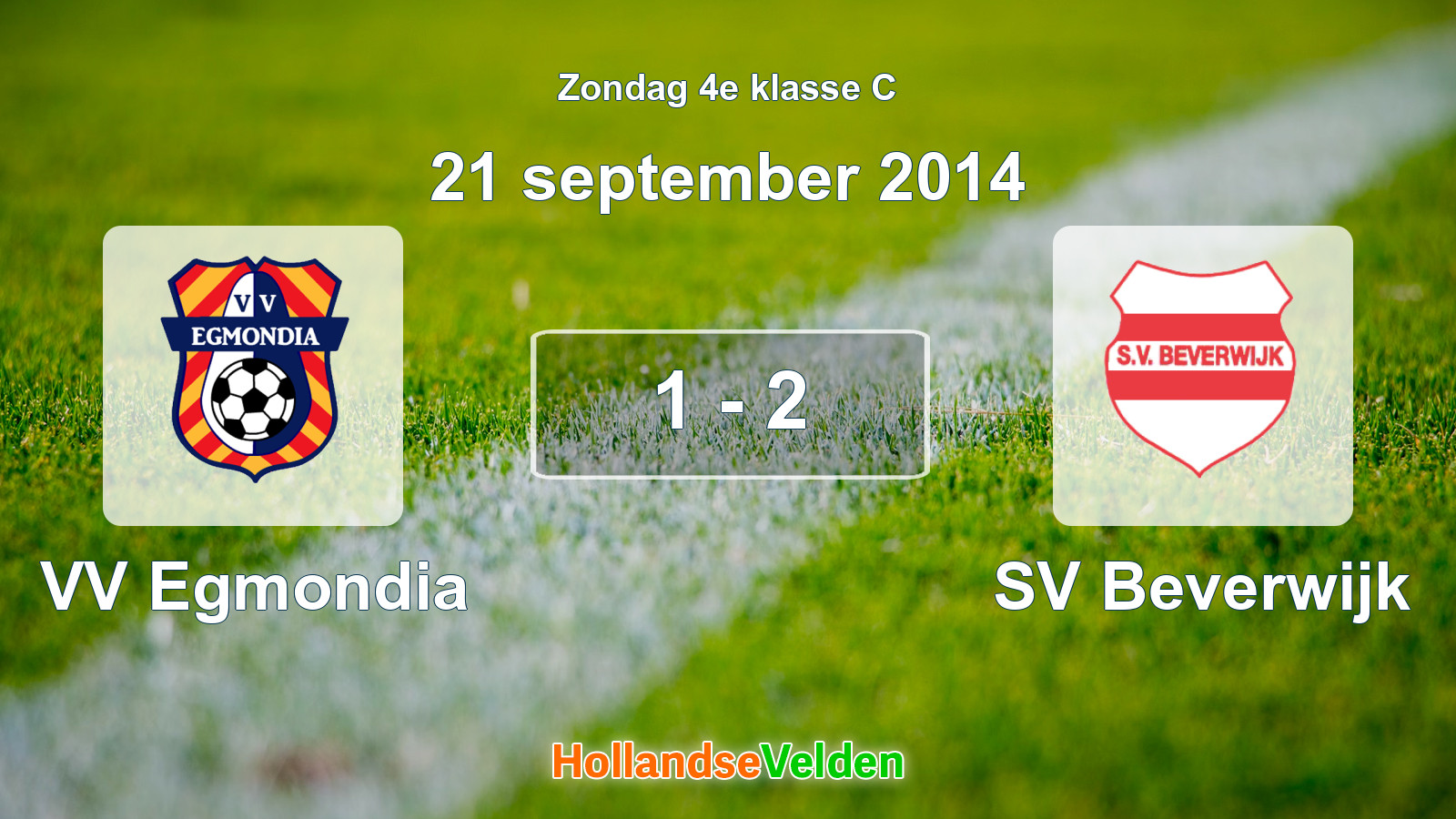 Gespeelde wedstrijd: VV Egmondia - SV Beverwijk 1 - 2 (21 september 2014)