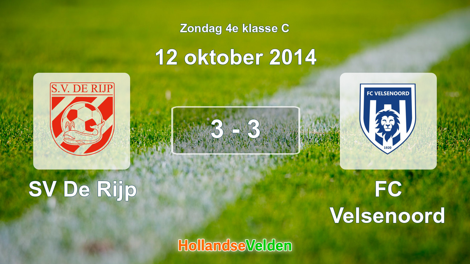 Gespeelde wedstrijd: SV De Rijp - FC Velsenoord 3 - 3 (12 oktober 2014)