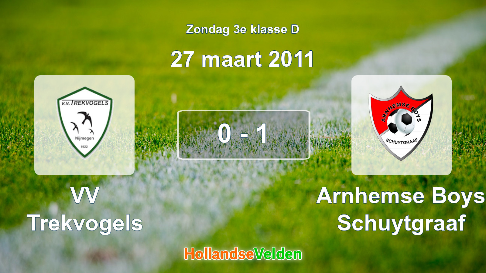 Gespeelde wedstrijd: VV Trekvogels - Arnhemse Boys Schuytgraaf 0 - 1 (27 maart 2011)